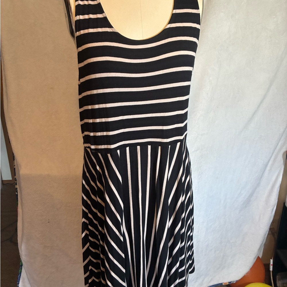 Forever 21 Black and White Striped Mini Dress